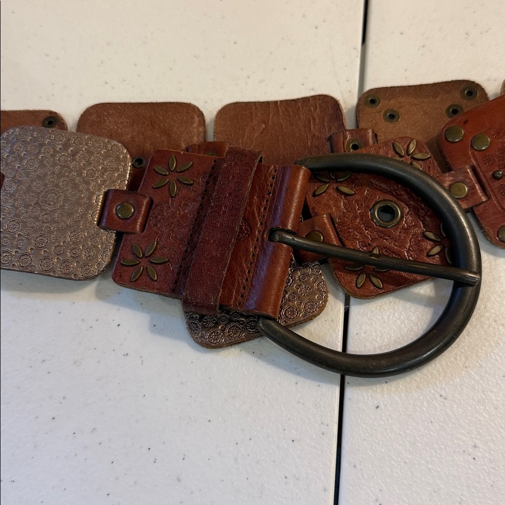 Fossil Leather Square Western Belt